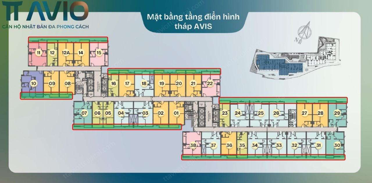Mặt Bằng Căn Hộ Tháp Avis – Tối Ưu Thông Thoáng Với Ban Công Riêng