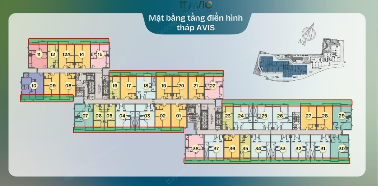 Thiết Kế Tầng Căn Hộ Tiêu Biểu Tháp Avis – TT Avio