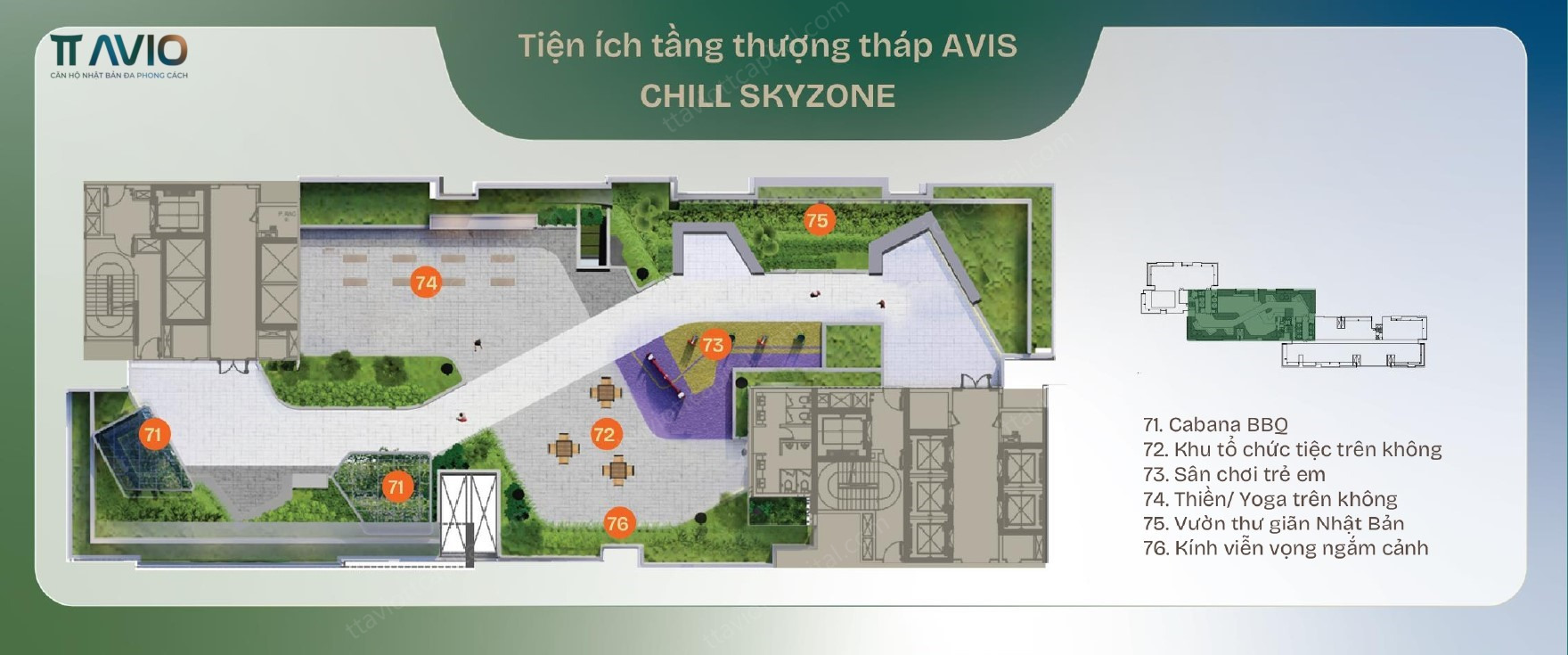 Tầng Thượng Tháp Avis – Không Gian Tiện Ích Đặc Quyền