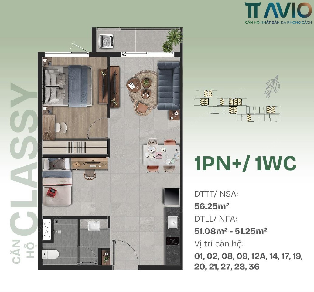 Căn Hộ 1PN TT Avio – Đậm Dấu Ấn Classy