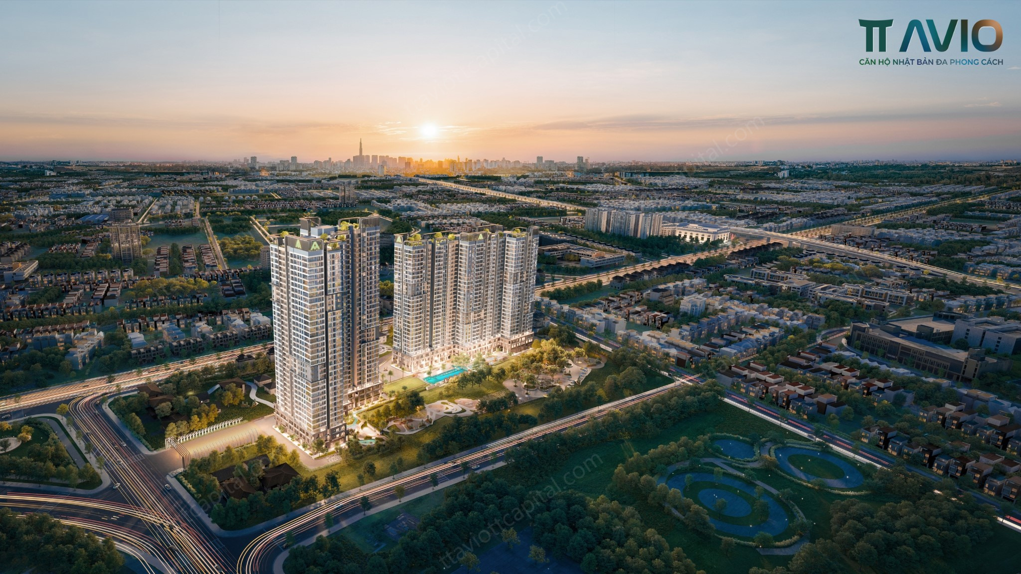 View Trên Không – Toàn Bộ Dự Án Căn Hộ TT Avio Nhìn Từ Trên Cao