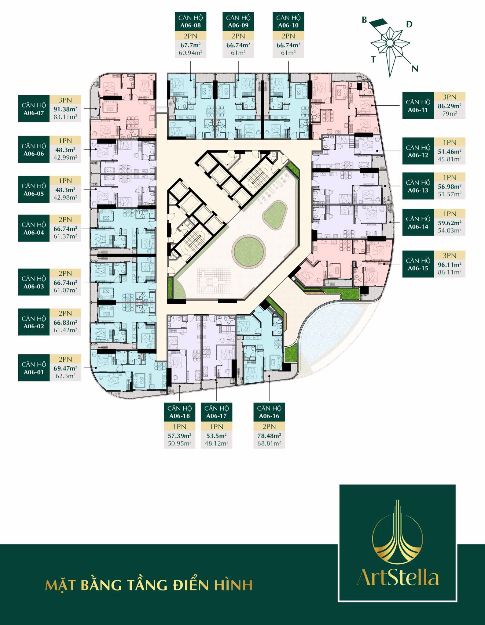 Mặt Bằng Tầng điển Hình Căn Hộ Art Stella